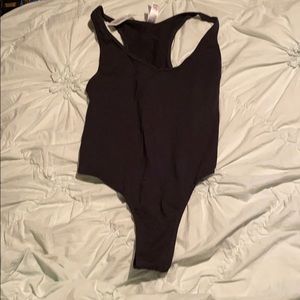 American Apparel Black Thong Bodysuit